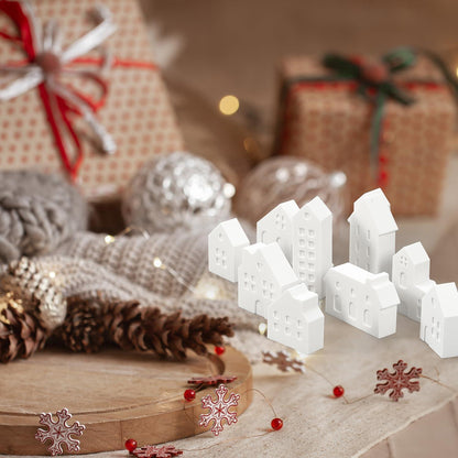 Silikonform Weihnachten 10 Stück Mini Gießformen Haus DIY Betonhaus