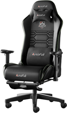 Gaming Stuhl Ergonomisch mit verstellbarer Fußstütze Schwarz