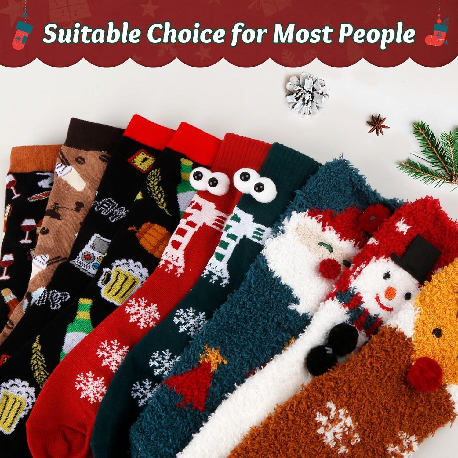 Weihnachtssocken Adventskalender 2024 - 12 Paar Kuschelsocken Frauen Geschenkset