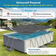 Poolabdeckung 360x260cm Rechteckige UV-beständige