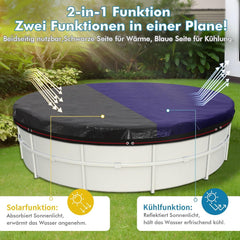 Poolabdeckung rund Ø420cm mit doppelter Befestigung & UV-Schutz