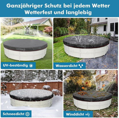 Poolabdeckung rund Ø240cm UV-resistent 200g/m² PE, Wetterfeste Abdeckplane