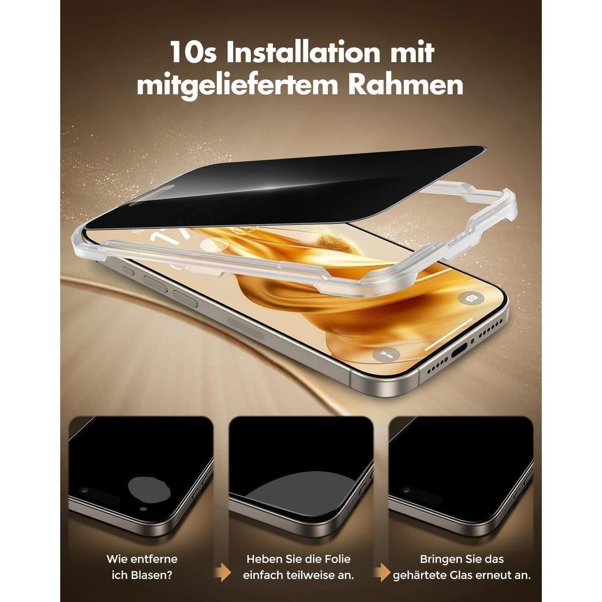 Sichtschutz Glas für iPhone 16 Pro Max (2er Pack)