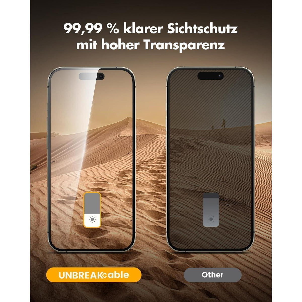 Sichtschutz Glas für iPhone 16 Pro Max (2er Pack)