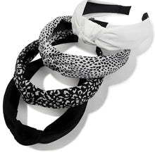 4er Set Damen Stirnbänder Retro Style Haarreifen Leopardmuster