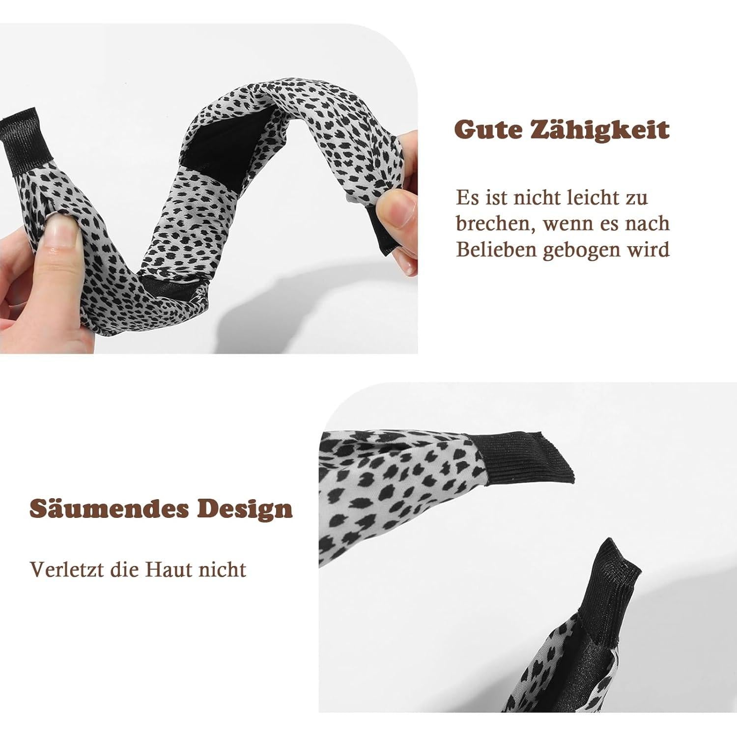 4 Stück Damen Haarreifen Stirnbänder Leopardenmuster Retro Style