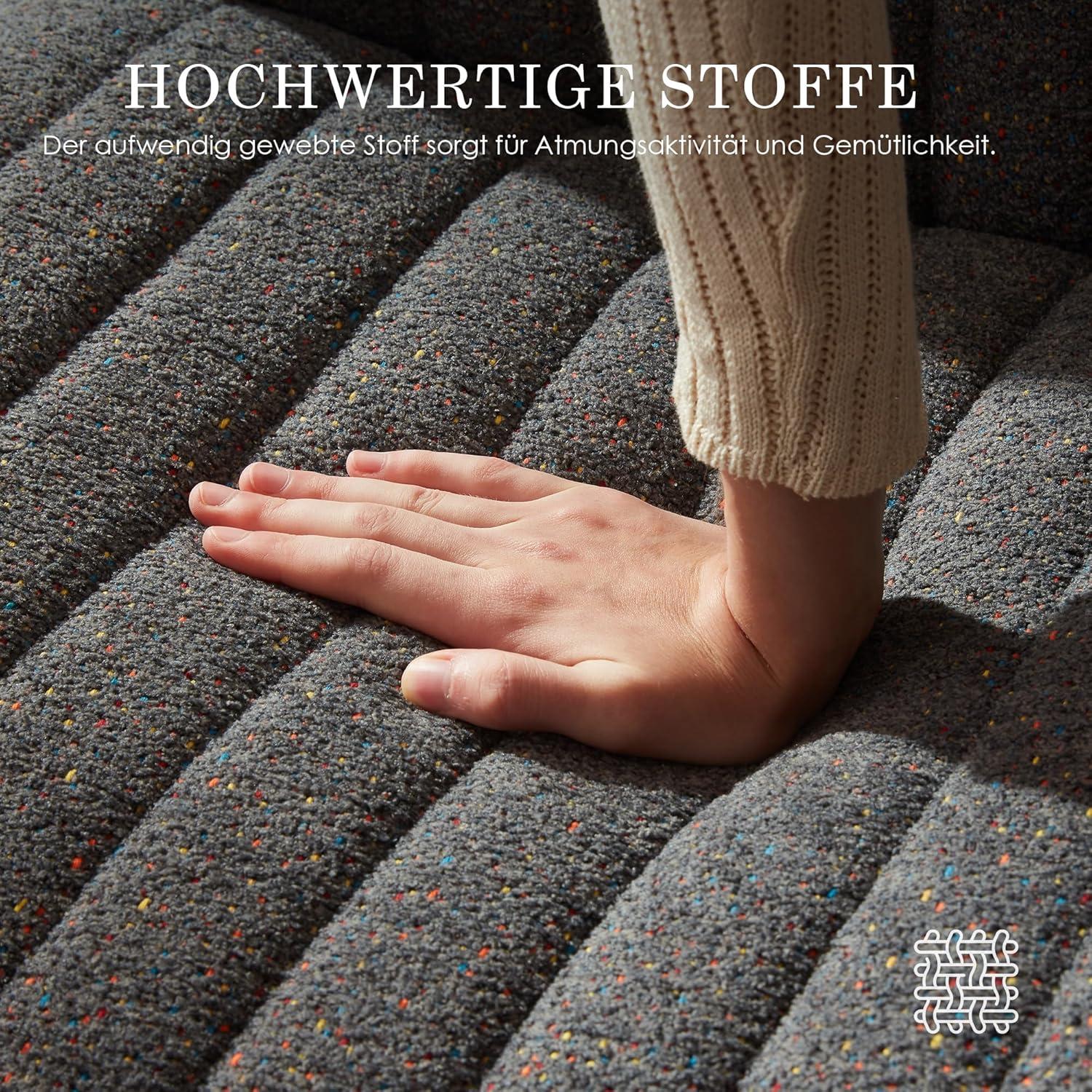 Ergonomischer Drehstuhl mit breitem Sitz und Taschenfederkissen