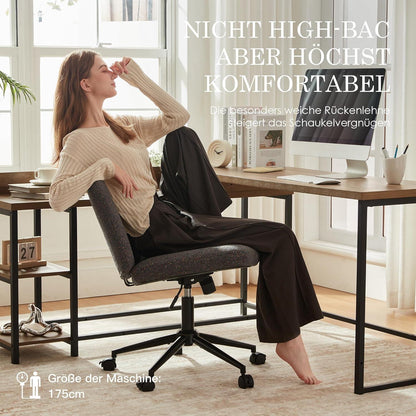 Ergonomischer Bürostuhl mit breitem Sitz und hochwertigem Stoff in