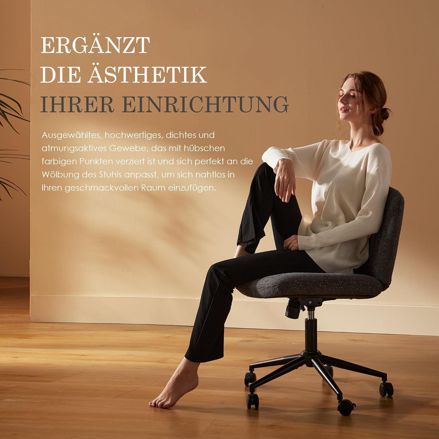 Ergonomischer Bürostuhl mit Feststellrädern und Taschenfederkissen - Grau