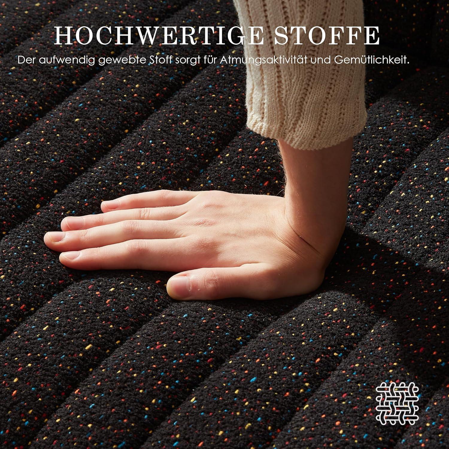 Ergonomischer Drehstuhl mit breitem Sitz und Stoffkissen