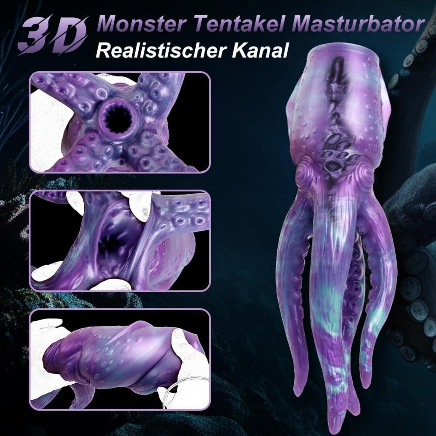 Fantasy Oktopus Tentacle Masturbator 2in1 Realistisch Analplug Dildo