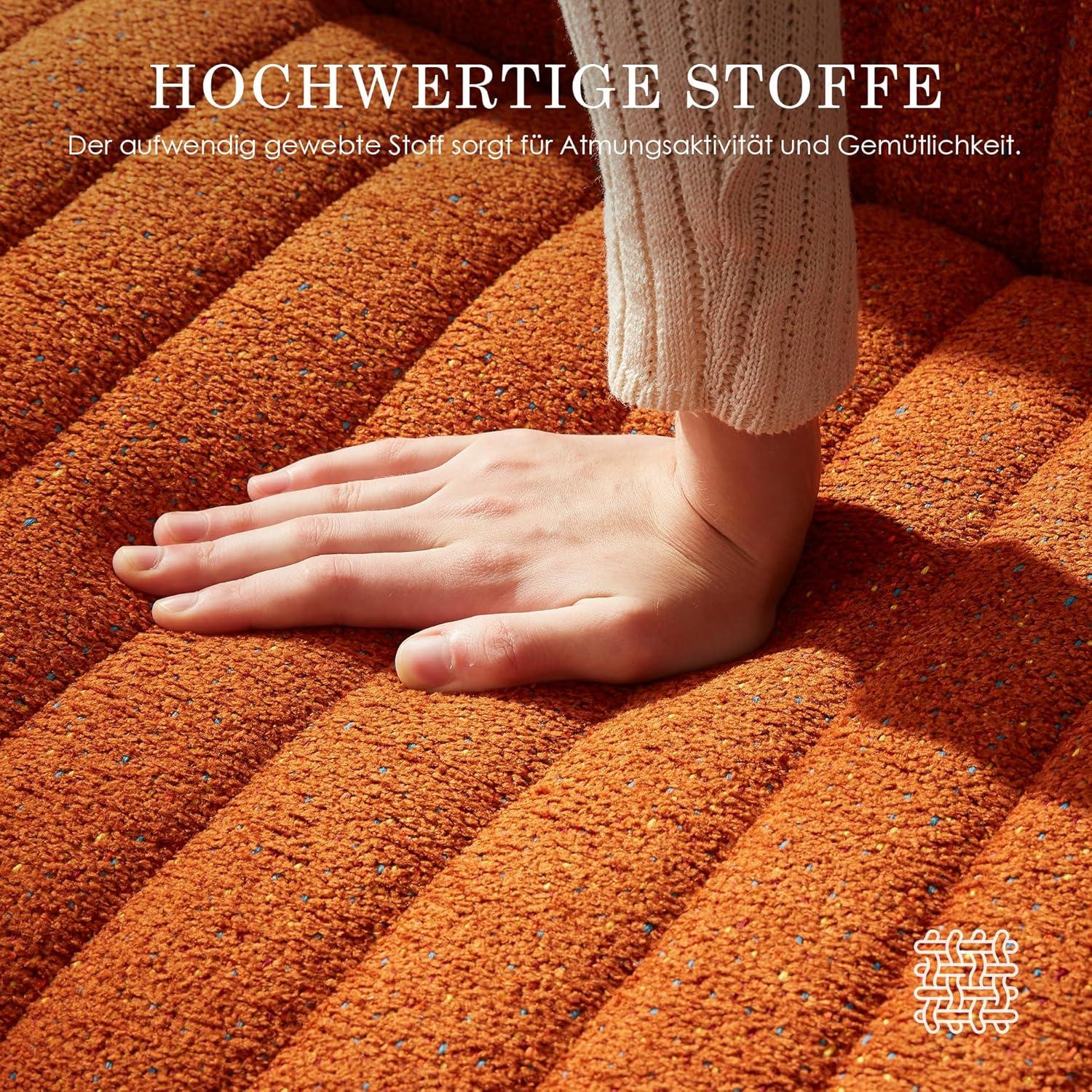 Ergonomischer Bürostuhl mit Premium Stoff und breitem Sitz, Orange