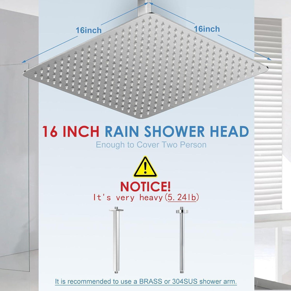 40cm Regendusche Edelstahl gebürstet Nickel, 324 Anti-Kalk Düsen