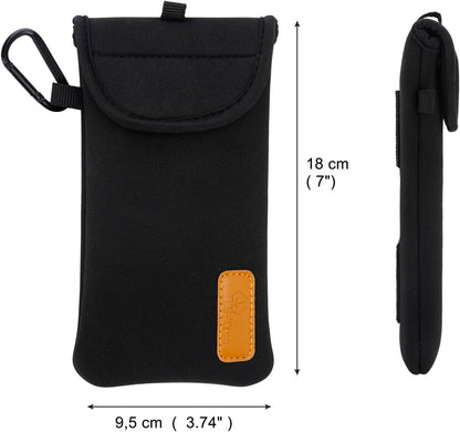 Handytasche Neopren Schwarz für Smartphones bis 6,9 Zoll