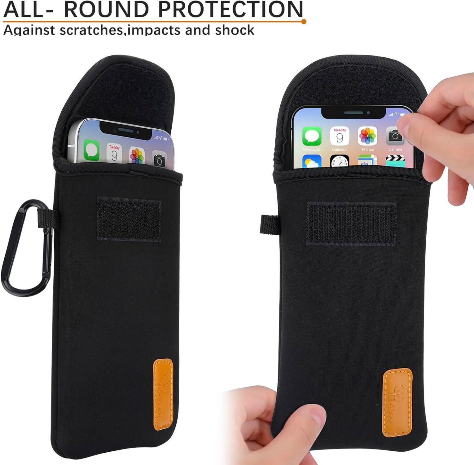 Handytasche Neopren Handysocke Universal Pouch Schwarz 6,9 Zoll