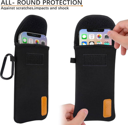 Handytasche Neopren Handysocke Universal Pouch Schwarz 6,9 Zoll
