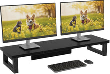 Monitorerhöhung für 2 Monitore 91x26cm schwarz