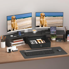 Monitorständer Schreibtisch mit Schublade Schwarz 2 Monitore