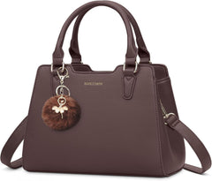 Mittelgroße PU-Leder Handtasche Damen Schwarz Henkeltasche