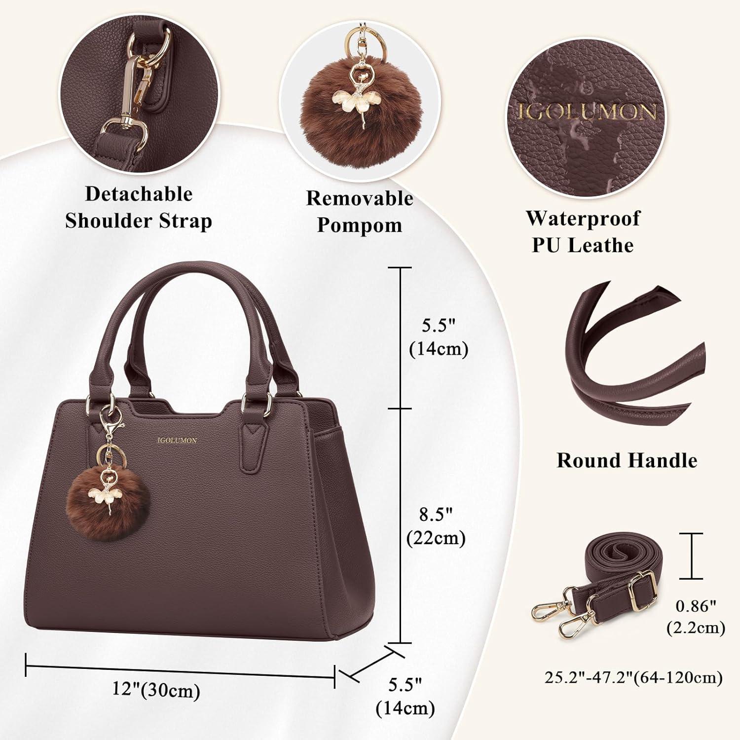 Mittelgroße PU-Leder Handtasche Damen Schwarz Henkeltasche