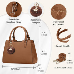 Damen Handtasche Leder Mittelgroß Henkeltasche Schultertasche