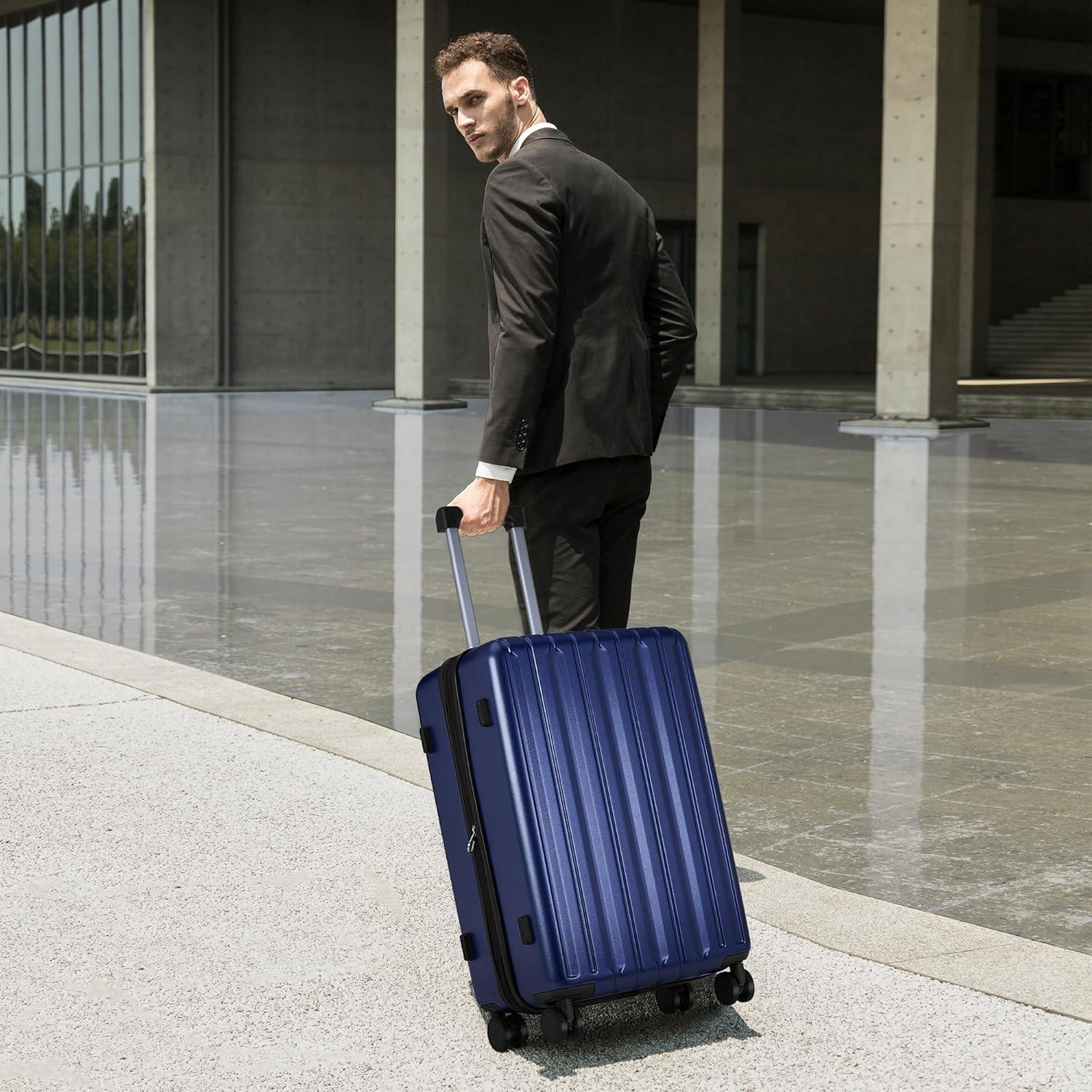 Großer Hartschalenkoffer TSA-Schloss 4 Rollen XL Blau - 75cm