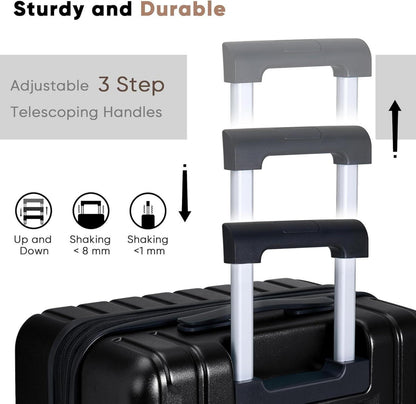 Hartschalenkoffer 75cm TSA Polycarbonat Trolley XL Schwarz Erweiterbar