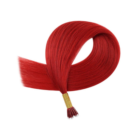 Rot 50cm Echthaar Nano Ring Extensions – Remy Haarverlängerung