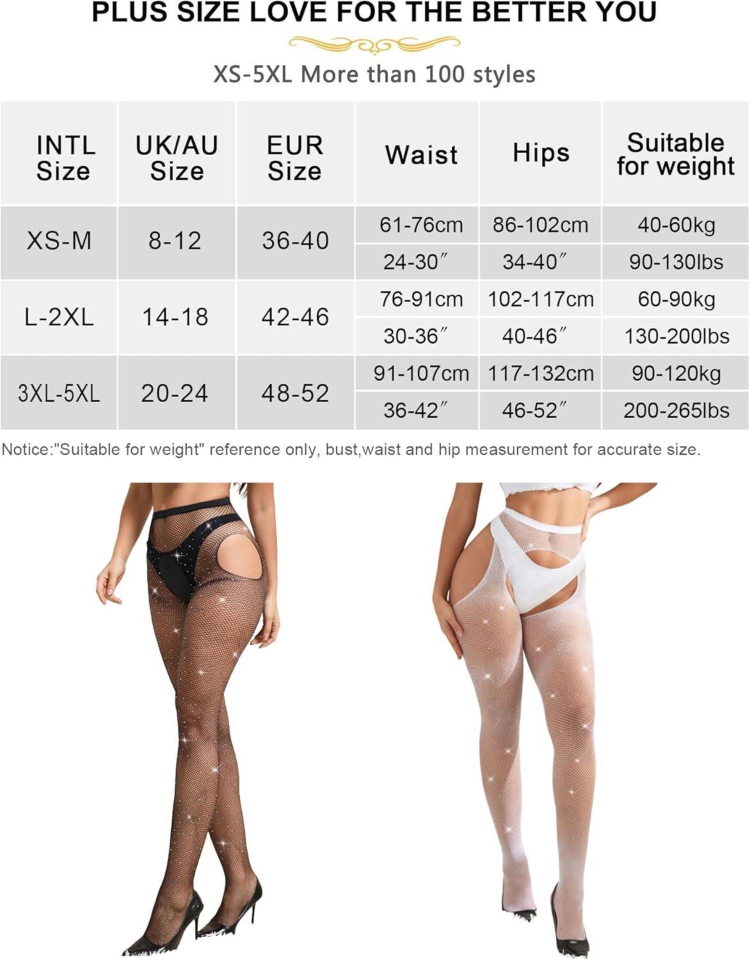 Damen Sexy Glitzer Strumpfhose Ouvert Große Größen Schwarz L-XXL