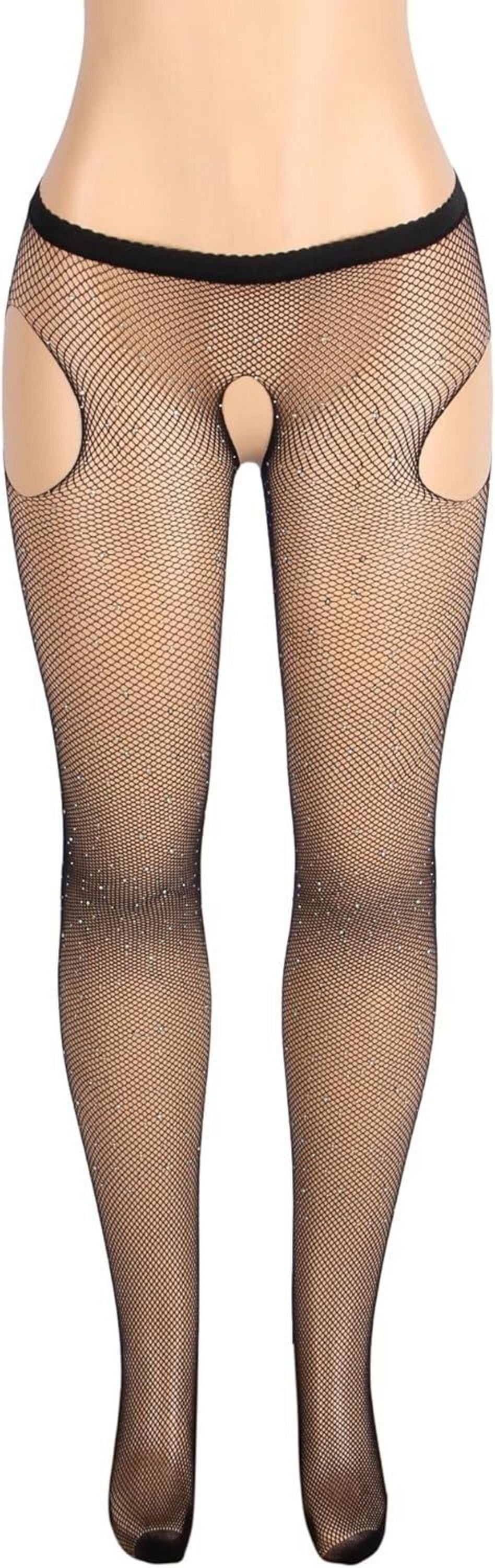 Damen Strumpfhose Ouvert Sexy Glitzer Strapsstrümpfe Große Größen