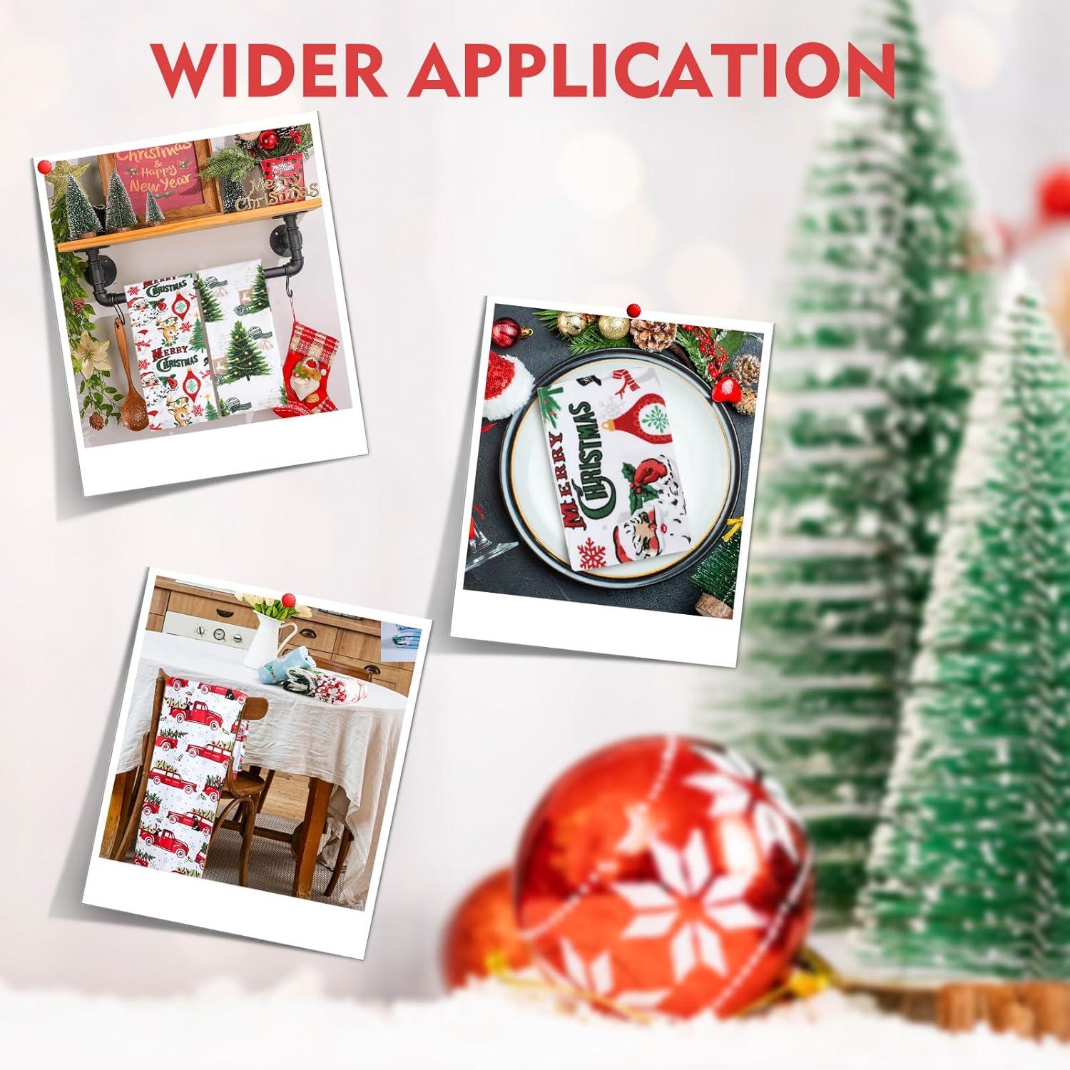 Weihnachten Küchentücher 100% Baumwolle 4 Stück 40x70cm - 4 Themen