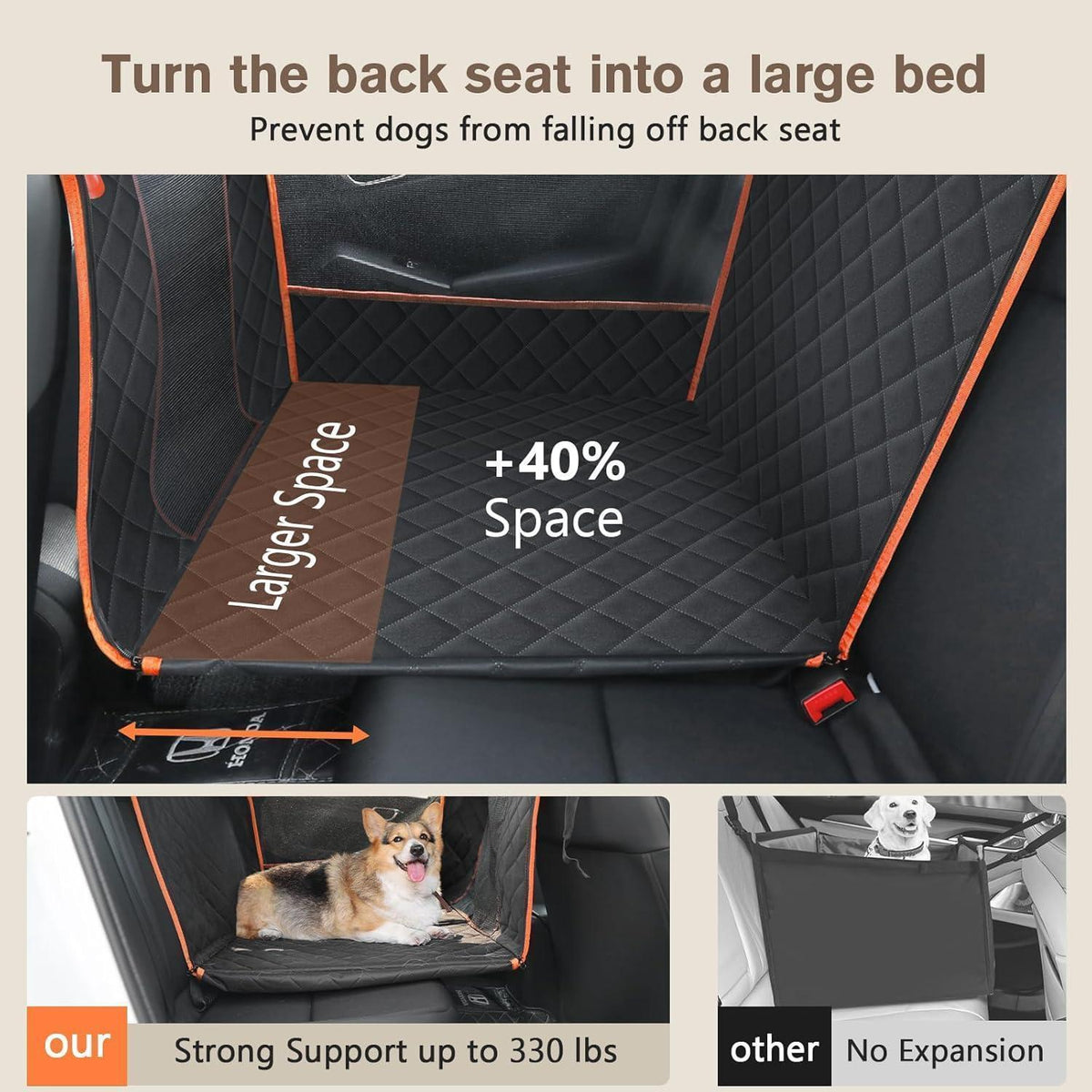 Hunde Autositz XL für mittlere & große Hunde, stabil & sicher