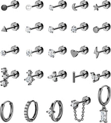 Hypoallergen Helix Piercing Ohrstecker Set Chirurgenstahl Zirkonia