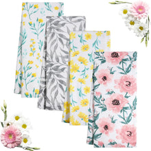 Set aus 4 Herbstblumen Geschirrtüchern 100% Baumwolle 40x70cm