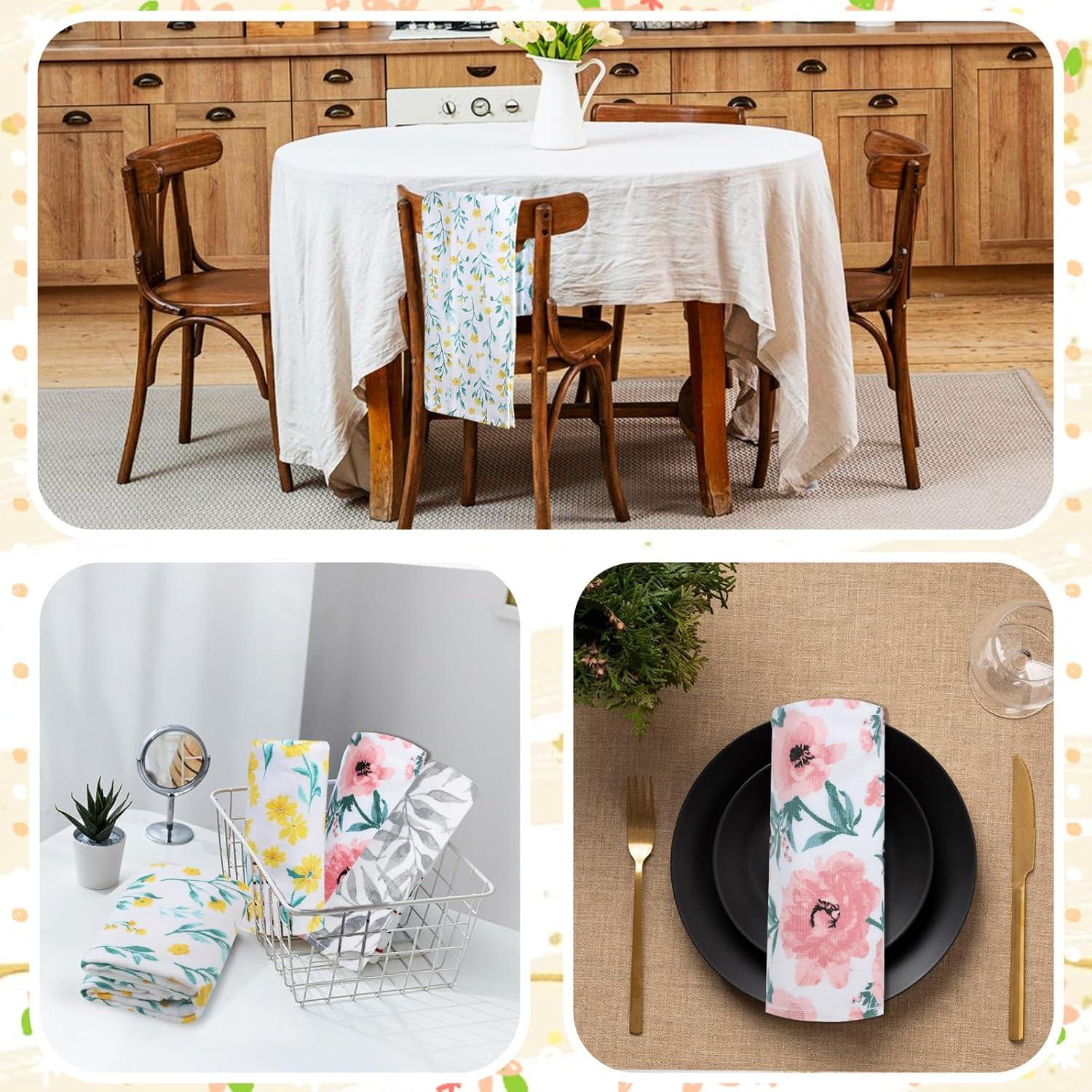 Geschirrtücher Herbstblumen 100% Baumwolle 4er Set 40 x 70cm