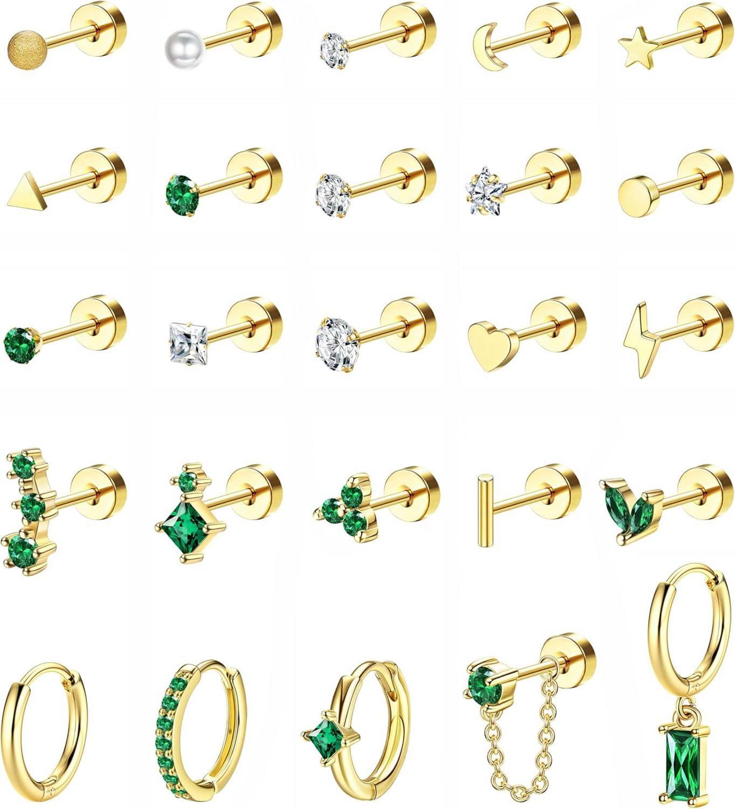 Hypoallergen Helix Piercing Ohrstecker Chirurgenstahl Ohrringe Set