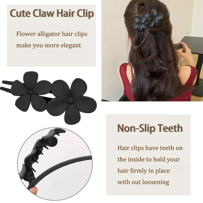 Set mit 5 Rutschfesten Blumen-Haarspangen für Damen