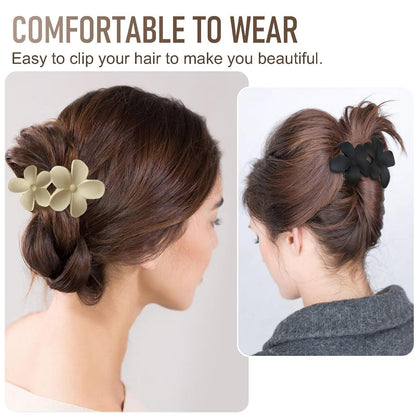 5er Set Flache Blumen Haarspangen für Damen in verschiedenen Farben