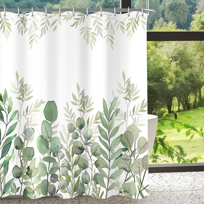 Duschvorhang Blätter 100x200cm Antischimmel, Wasserdicht, Waschbar