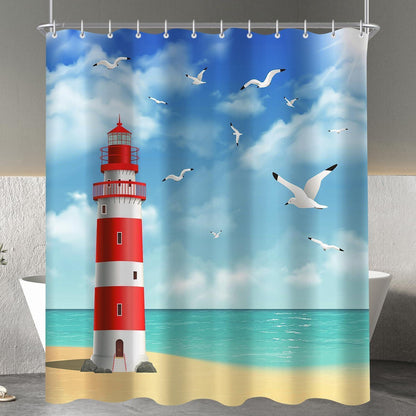 Duschvorhang Leuchtturm 240x180cm Wasserabweisend & Antischimmel