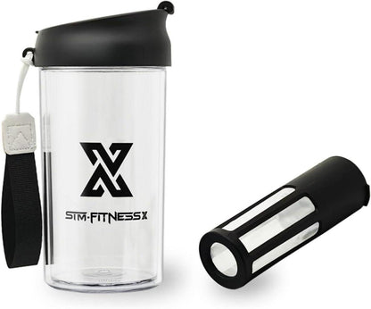 Protein Shaker Früchtebehälter Kaltgebrühte Kaffeetasse Schwarz 360ML