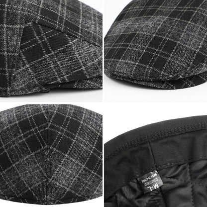 Schirmmütze Herren Gatsby Stil mit Ohrenschützer, verstellbar