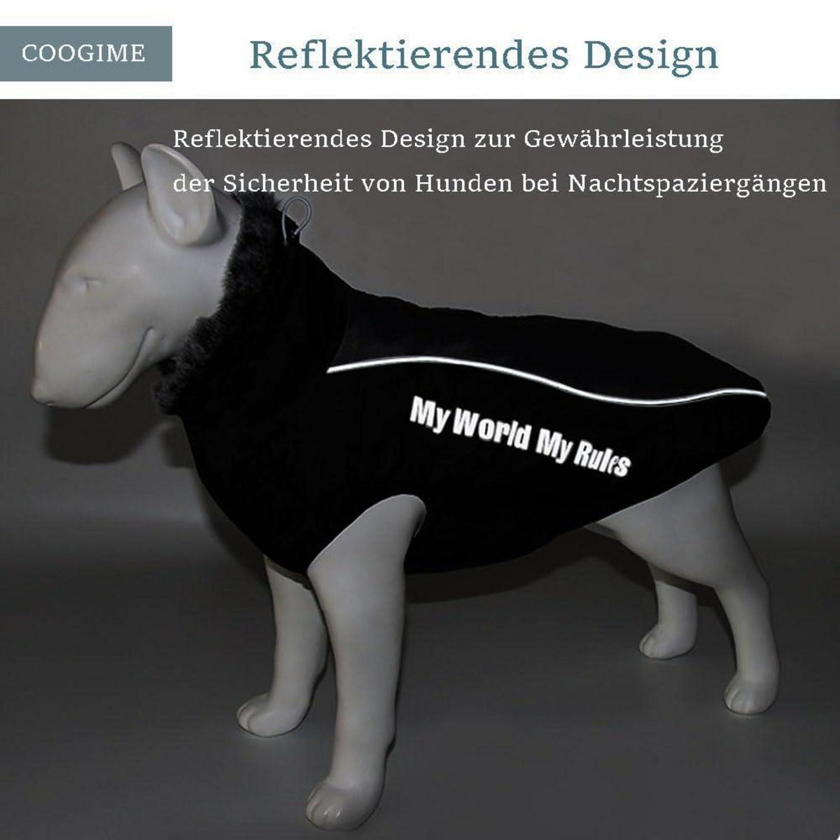 Wasserdichte Hundejacke Winter XL-6XL Schwarz 5XL mit Geschirr