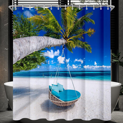 Duschvorhang Strandmuster Anti-Schimmel Wasserdicht 200x200cm