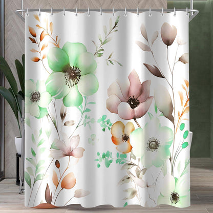 Duschvorhang Blumen 200x200cm wasserabweisend anti-Schimmel inkl. 12 Ösen