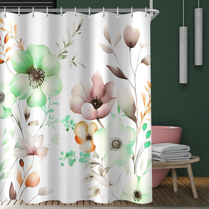 Antischimmel Duschvorhang Blumen Zeichnen 180x200cm Polyester