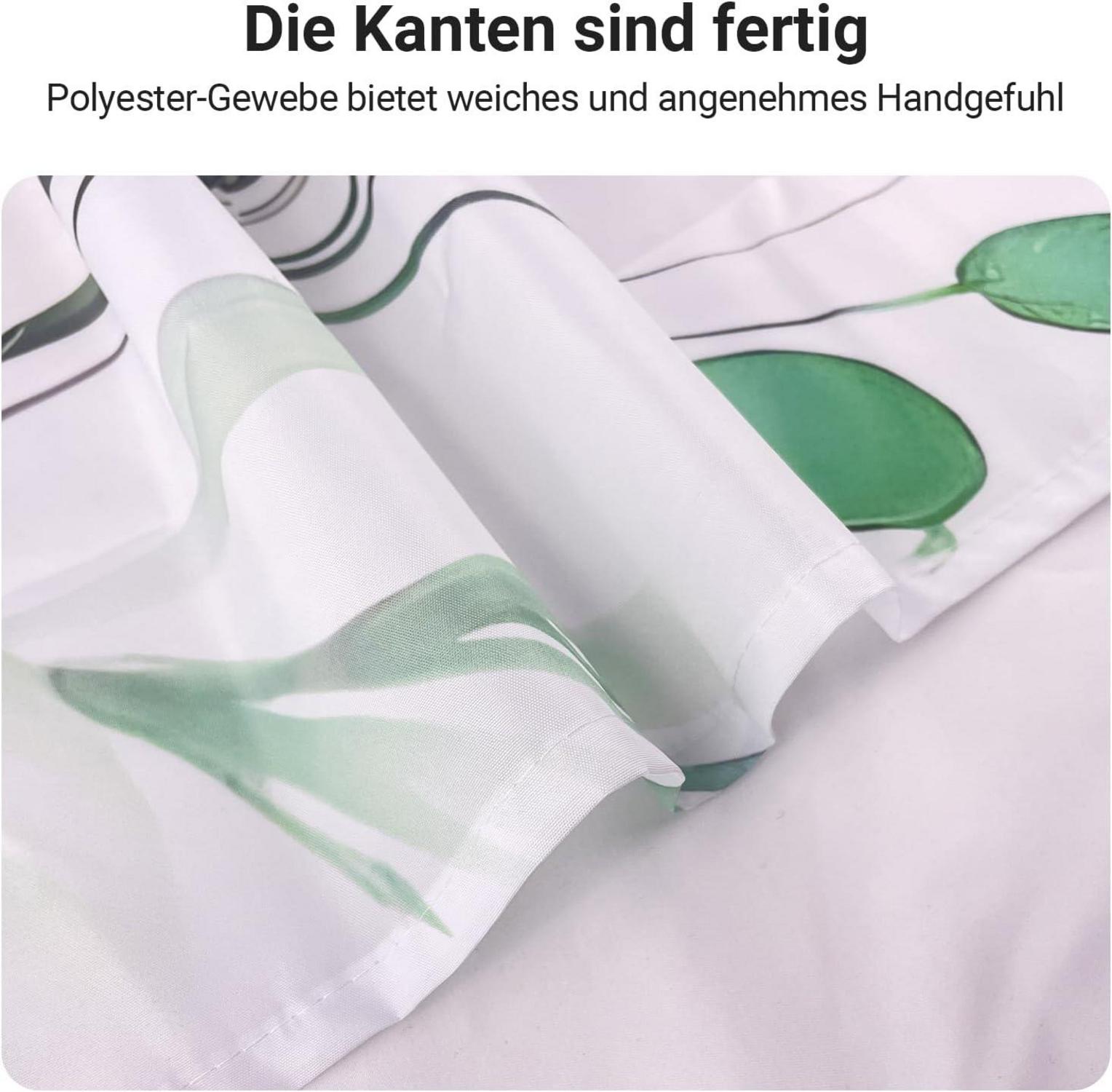 Lerores Duschvorhang Blumen Zeichnen Textil 180x200cm mit