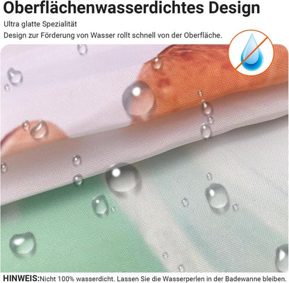 Duschvorhang Blumen Zeichnen 120x200cm Antischimmel Textil