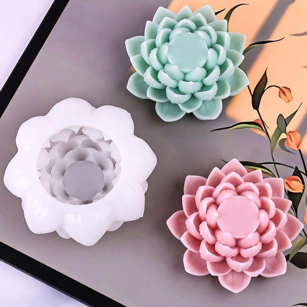 3D Lotusblume Silikonform für Duftkerzen & Epoxidharz