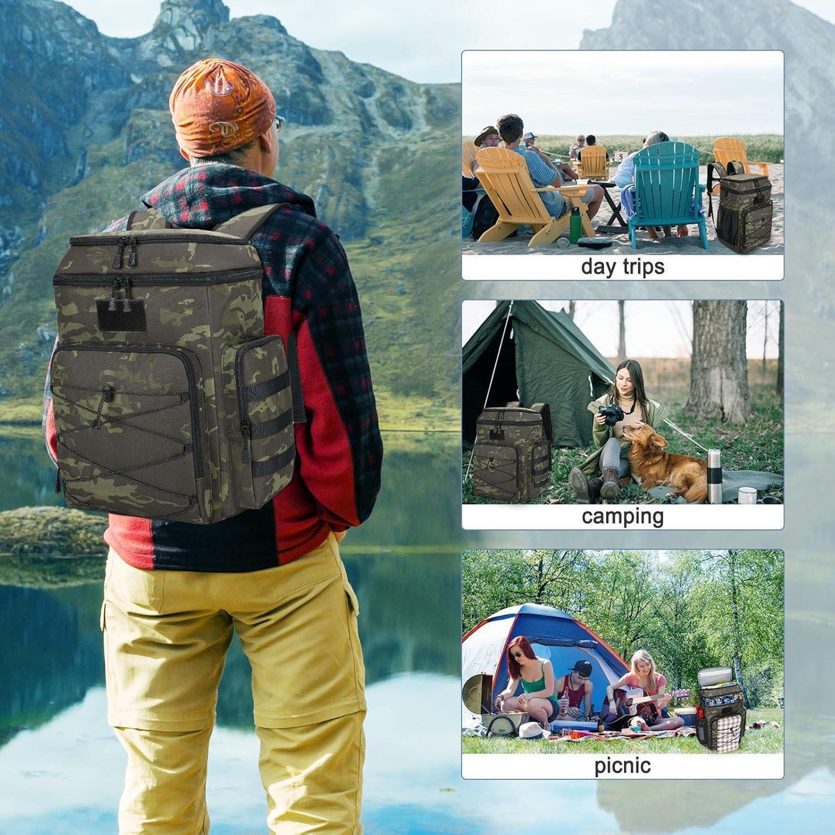 Kühlrucksack 30L – Wasserdicht & Erweiterbar für Picknick, Camping